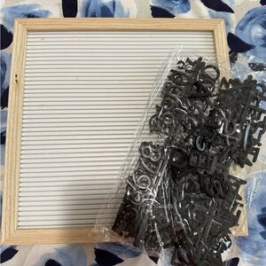 Wooden Letter Board with Black Letters